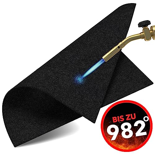 Preisvergleich Produktbild EVOCAMP Feuerfeste Unterlage 60x30 cm - Hitzeschutzmatte hitzebeständig bis 982 °C - Lötmatte als feuerfeste Matte für sicheren Brandschutz - Brandschutzmatte als ideale Feuerschutzmatte - schwarz