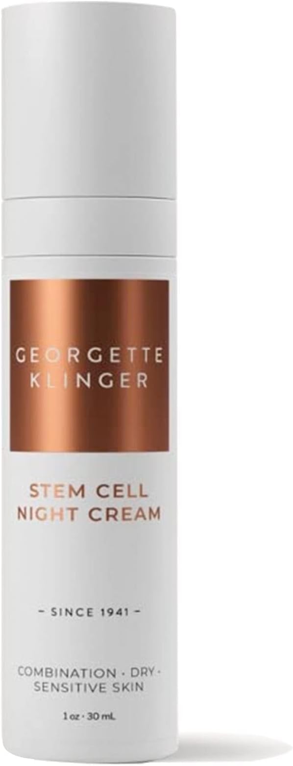 Georgette Klinger Stem Cell Night Cream - Overnight Face Cream Moisturizer for Anti-Aging, Fine Lines and Wrinkles - With Hydrating Hyaluronic Acid & Vitamin E - 1 oz