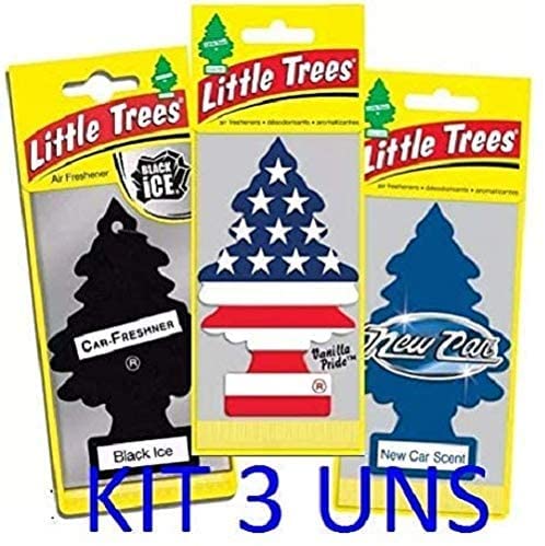 Aromatizante,odorizonte,Little Tree,kit com 3 un, Vanilha Prade, Black ice, New Car,