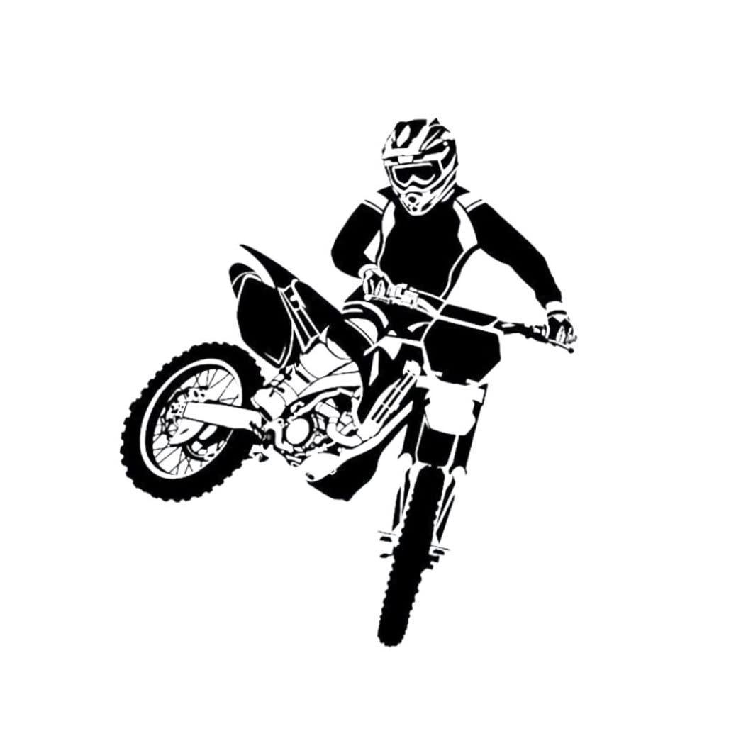Autocollants muraux pour motos en PVC noir 58x68 cm pour décoration de chambre ado