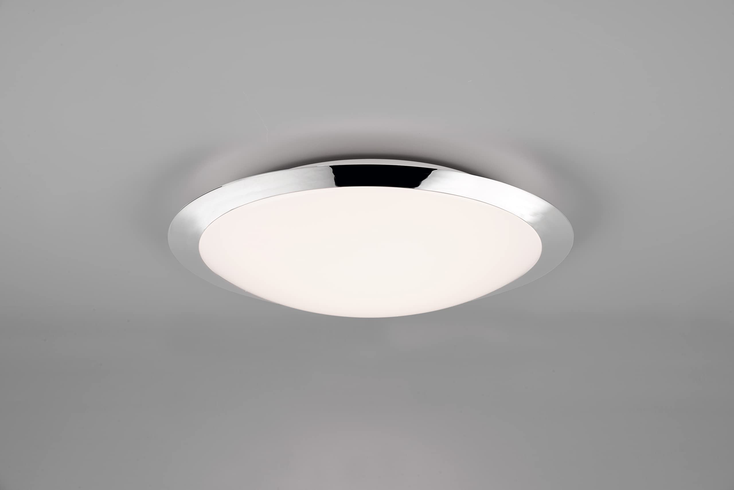 Trio Leuchten LED Bad Deckenleuchte Umberto 680319106, Kunststoff chromfarbig, inklusiv 18.5 Watt LED, Chrom