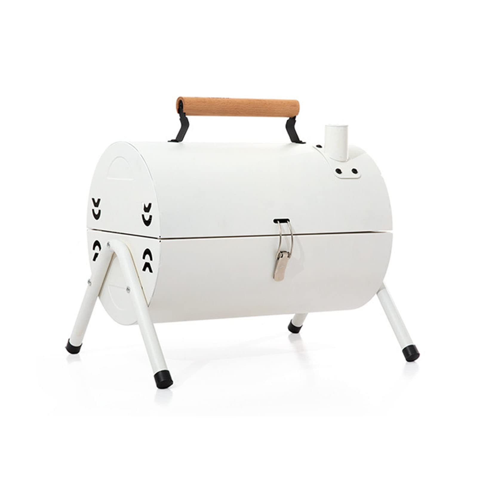 Yinhing Grill Węglowy Przenośny Dwustronny Metalowy Grill Węglowy na Pikniki Kempingowe Imprezy na świeżym Powietrzu Łatwy w Użyciu i Oszczędzający Miejsce Projekt z Białym Wykończeniem (WHITE)