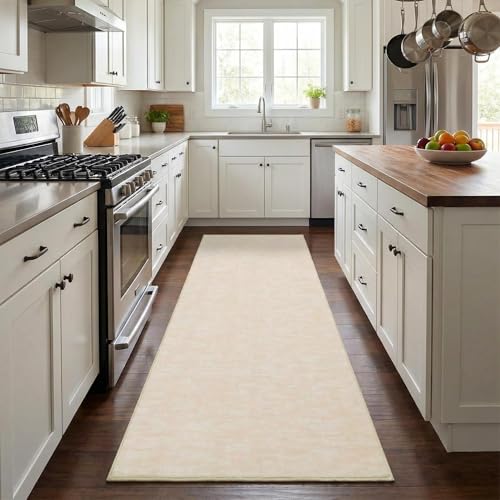 Garvee Washable Runner Rug 2x6 Hallway Runner Rug Modern Solid Color Non Slip Runners Minimalist Low Pile Non-Shedding Long Rugs Soft Thin Foldable Ma