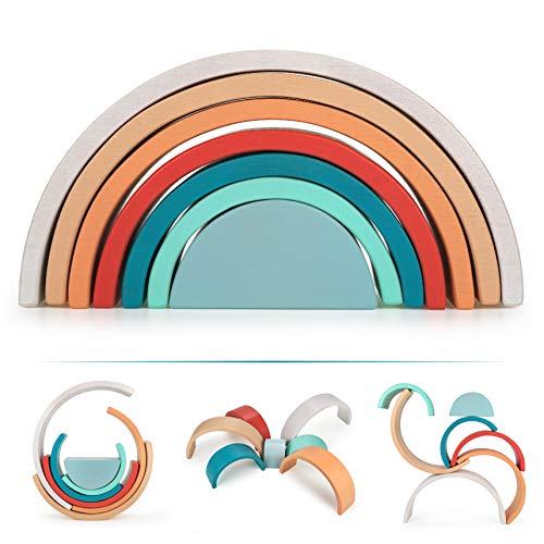 Image of DUCKBOXX XX Wooden Rainbow Stacking Toy (Bright Color - 7 pcs)