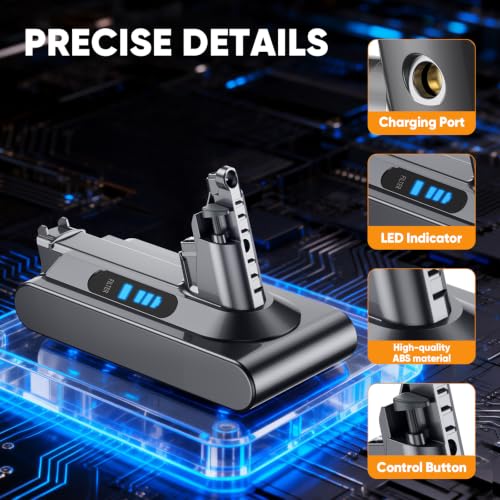 Image of Upgraded V10 /SV12 Battery Replacement Compatible with Dyson V10 Animal /Absolute /Motorhead /Fluffy SV12 Handheld Cordless Vacuum Cleaner