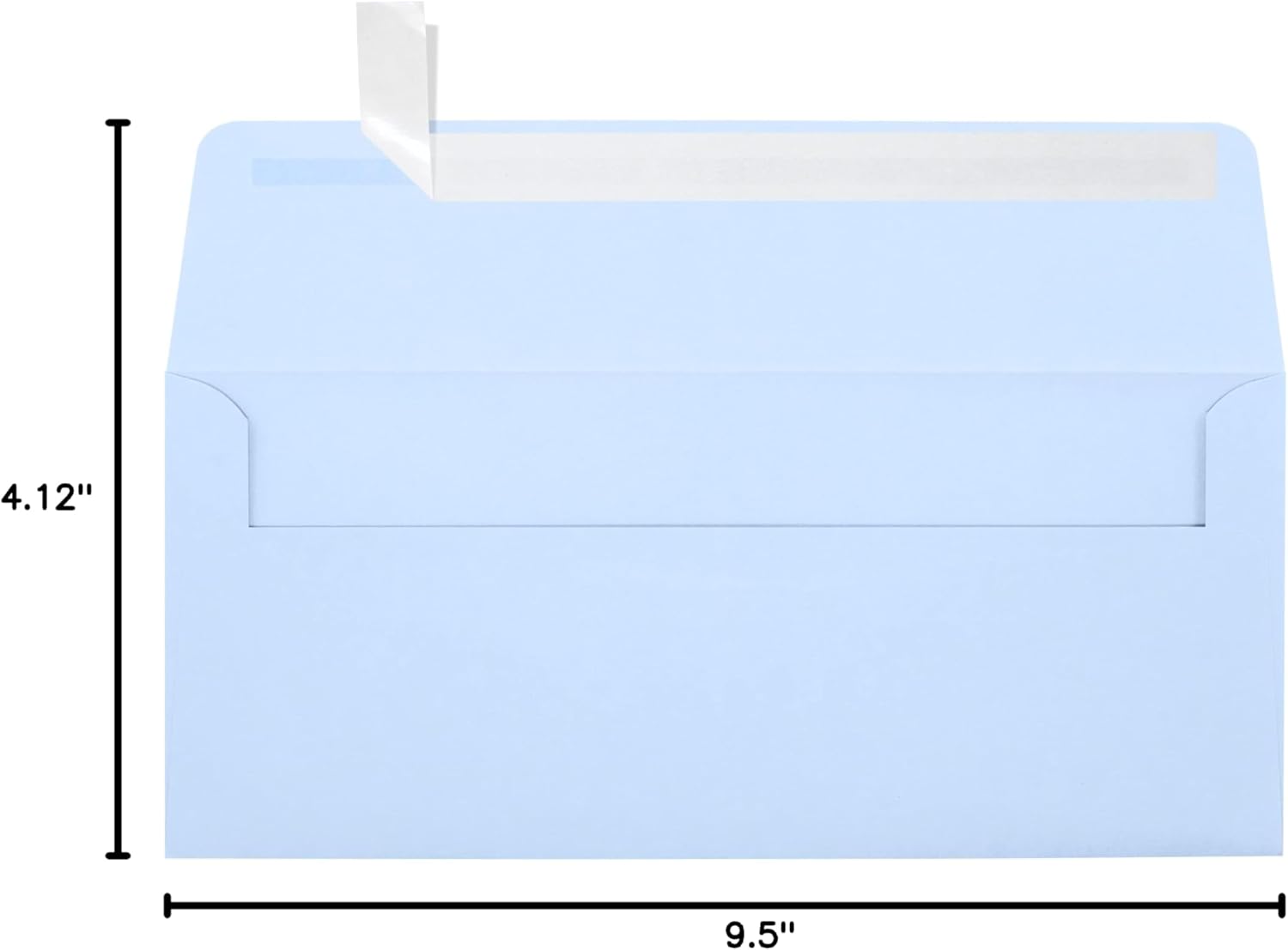 LUXPaper #10 Business Envelopes | Peel & Press | 4 1/8" x 9 1/2" | Baby Blue | 80lb. Text | 500 Qty