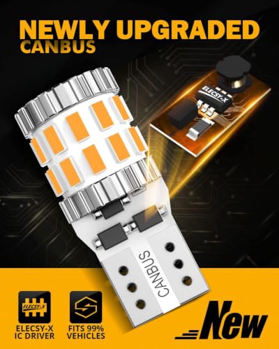 Image of Auxbeam B1 Series 194 LED Bulbs Amber 168 2825 T10 W5W Bulbs 10PCs