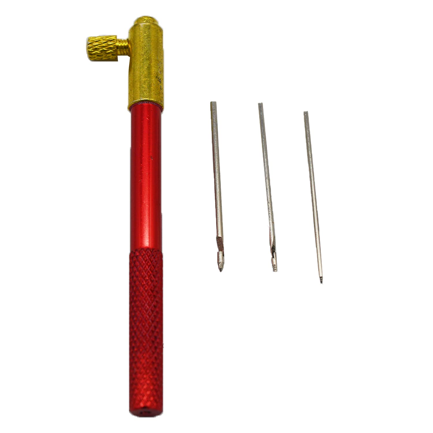 SYGA Embroidery Crochet Hooks Knitting Tool with 3 Needles French Crochet Sequin Beads Needle Set Crochet Tool Kit, Red