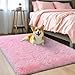 qulint Pink Rugs for Bedroom Girls, 2x3 Fluffy Area Rugs for Living Room Soft Shag Fuzzy Small Carpet, Plush Shaggy Cute Alfombras for Kids Boys and Girls Dorm Home Decor (2ft x 3ft, Pink)