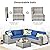 ovios 6 Pieces Patio Furniture Set Outdoor Sectional Sofa Couch with Comfy Cushions and Deep Seat, Modern Modular Wicker Rattan Conversation Set, Navy Blue