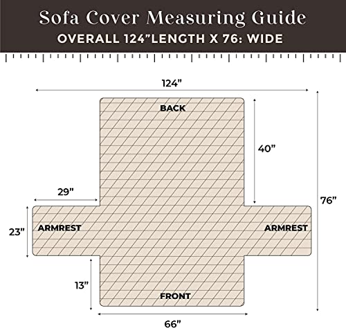 Vanelux Reversible Washable Sofa Slipcover 1-Piece Soft Quilted Water Resistant Couch Cover With Non Slip Foam And Elastic Straps Protector For Pets, Cats, Dogs, Kids (Brown/Ivory, Sofa 66") #TOP3