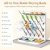 Lifewit Large Baby Bottle Drying Rack with Drain Mat & 15 Hooks, Newborn Essentials Must Haves, Countertop Holder Organizer for Baby Stuff, Rack Dryer for Pacifiers, Weighted Straws, Pump Parts