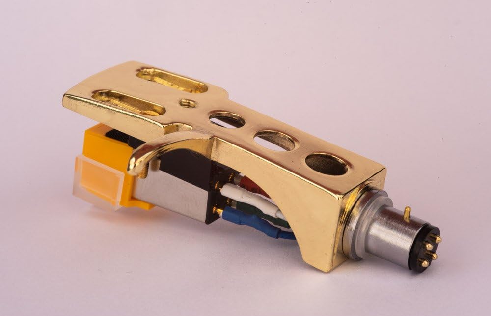 Gold plated Headshell, mount, cartridge and stylus, needle for Pioneer PL-15D, PL-510A, PL-55DX, PL-55X, PL-150, DJ-3500, PL-600, PL-1700, PL-540, PL-51, PL-M340, PL-A350B, MADE IN ENGLAND