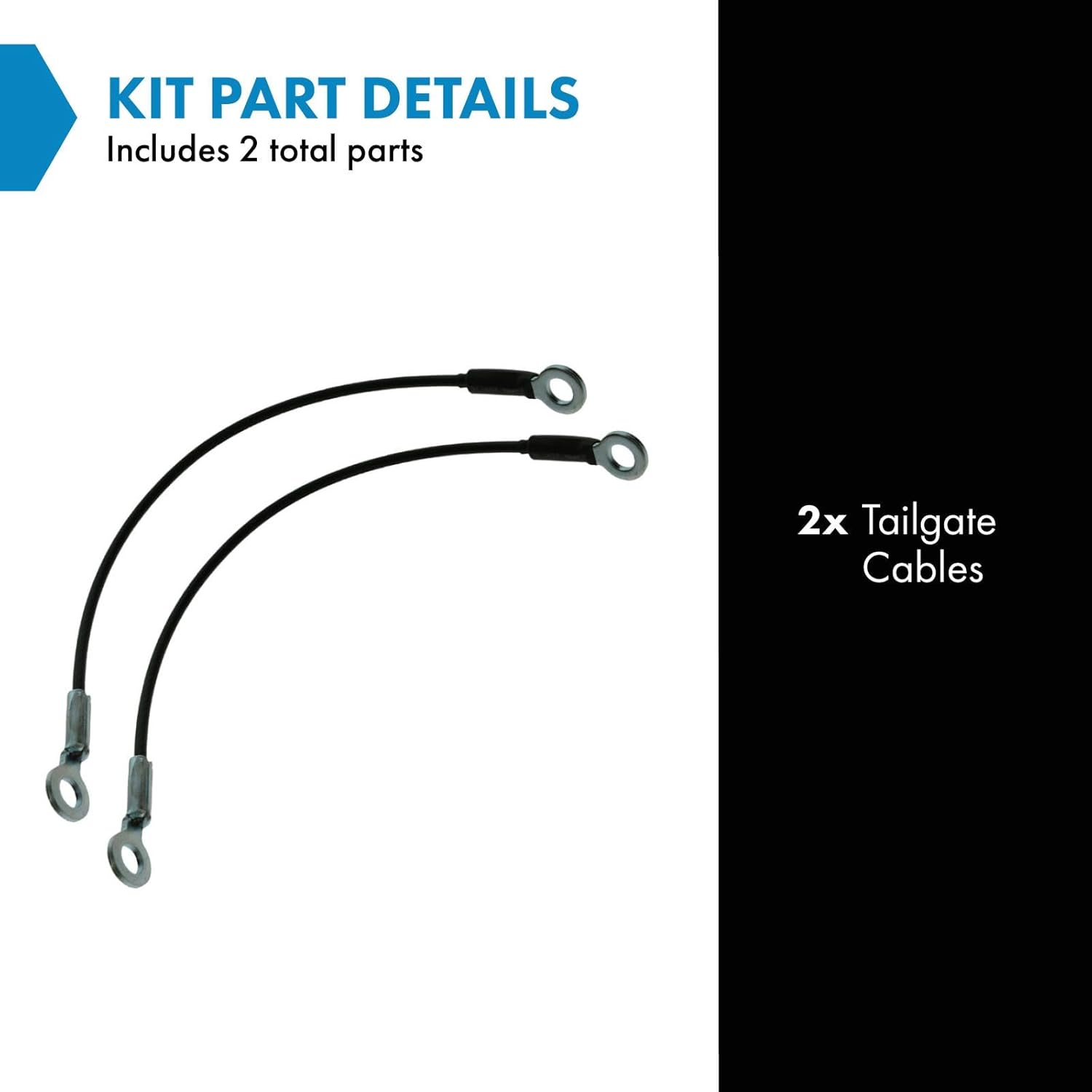 TRQ Tailgate Cable Set Compatible with 1978-1996 Ford Bronco 1973-1979 Ranchero