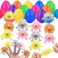 Ostereier zum Befüllen, 12 Stück Gefüllte Ostereier mit 12 Fingerpuppen, Ostereier Gefüllt mit Spielzeug, Osterei zum Befüllen, Ostereier Plastik, Ostern Geschenk für Ostern Partyzubehör, Osterkörbe