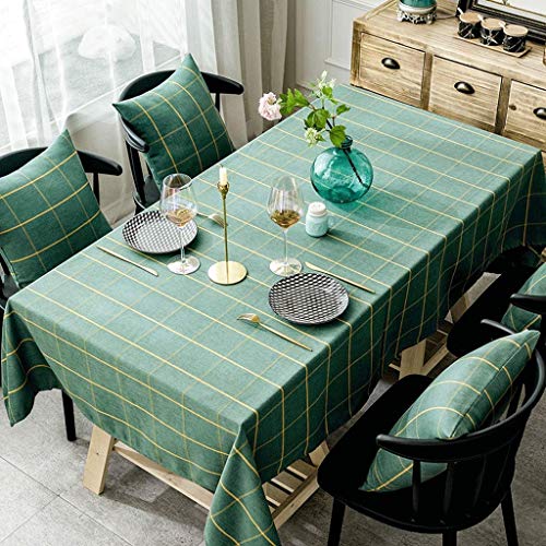 Nappe de table à carreaux minimaliste moderne en lin 130x240 - 4