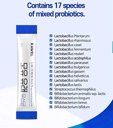 Rawel Daily Probiotics & Prebiotics 10 Billion Lactobacillus Deriver From Breast Milk 4.2Oz (0.07Oz *60Pack) / Supports Gut Health, Digestion, Metabolism And Immunity #TOP6
