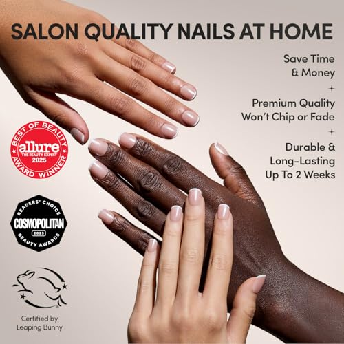 Glamnetic Press On Nails - Pearly Please | Super Short White French Tip Fake Nails, Extra Short Salon Quality French Manicure | 12 Sizes - 30 Nail Kit with Glue - Thumbnail 2