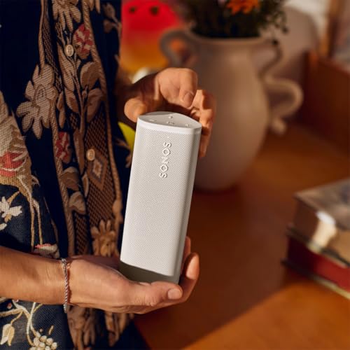 Image of Sonos Roam 2 - Lightweight Portable Waterpoof Speaker with Bluetooth, WiFi, 10 Hour Battery Life and Voice Control for Home and Outdoor Use - White