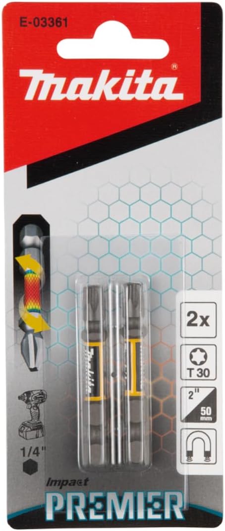 Makita E-03361 Impact Premier Double Torsion Bit T30 50mm
