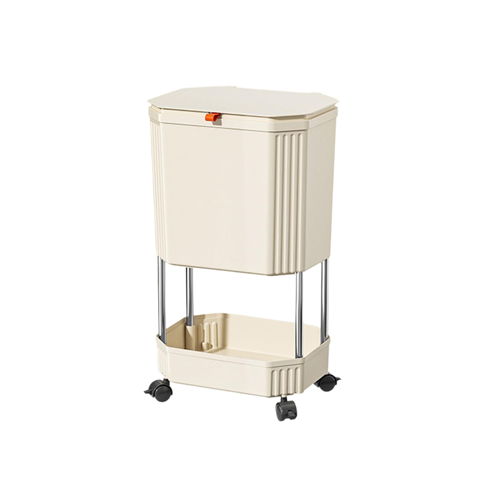 Buxuaaaa Creamy Vertical Storage Trash Can Storage Shelf For Kitchens Hasslefree Installation Organizes Countertop Perfect For Renters Space Saving Trash Bin Organizers