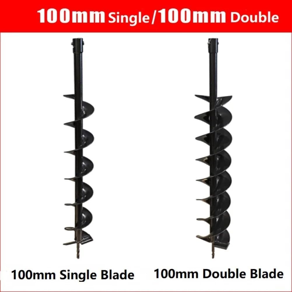 100mm * 800mm Earth Auger Drill Bit Fence Borer Compatible with Earth Petrol Post Hole Digger Power Tool Accessories (Single Blade)