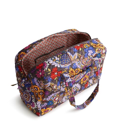 Vera Bradley Women's Premium Cotton Miramar Weekender Travel Bag, Colorful Bouquet, One Size - Thumbnail 4
