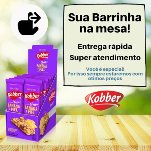 Barra De Cereal Kobber Classic Caixa Com 12un Cereais (Caixa 240g, Banana e Mel)