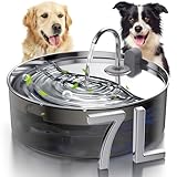 Smartoo Dog Water Fountain for Large Dogs, 7L/236oz/1.8Gal Pet Water Fountain with Stainless Steel Water Tray & Faucet, Automatic Dog Water Dispenser with Ultra-Quiet Pump, Multi-Filtration System