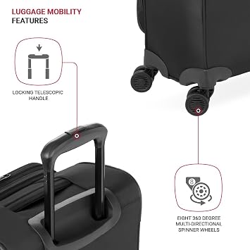 SwissGear 8099 Softside Expandable Cargo with Spinner Wheels, Black