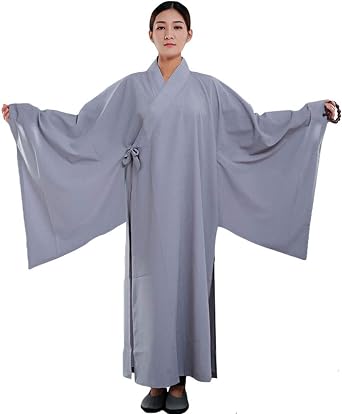 ZooBoo Shaolin Unisex Monk Kung fu Robe Costume Long Gown Meditation Suit