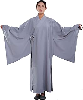 Shaolin Unisex Monk Kung fu Robe Costume Long Gown Meditation Suit