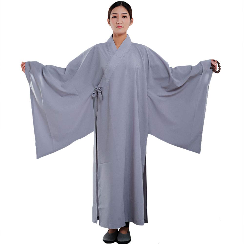 Kung fu bata tradicional gris premium ZooBoo albornoz unisex Large de costuras reforzadas 2
