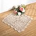 Eiyye Tablecloth Crochet Placemats Table Doilies Square Handmade Cotton Lace Thread Cloth 1-Piece, 14x14 Inch (Beige)