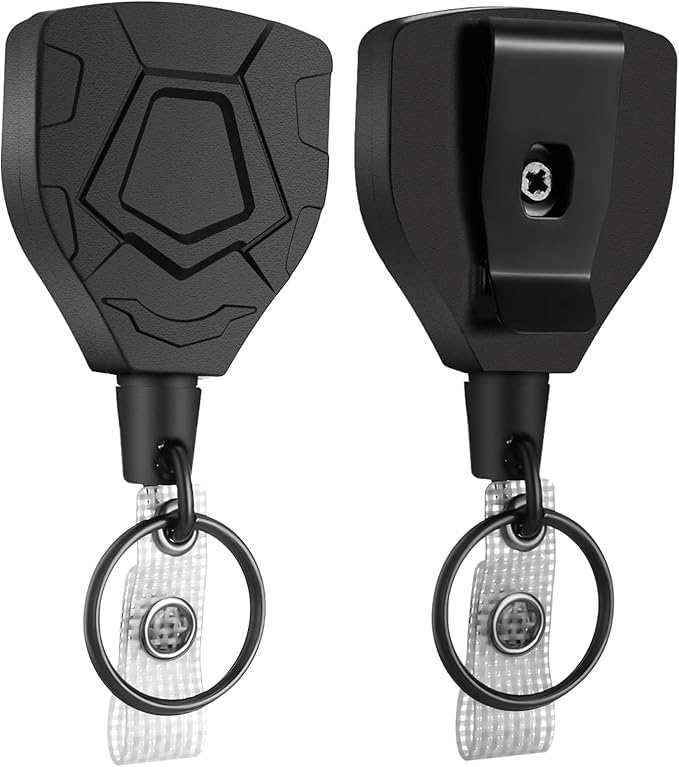 Lot De 2 Porte-clés Rétractables, Mousqueton , Enrouleur De Badge Tactique Avec Cordon Retractable En Acier De 60 Cm Force De Retraction De 226 G 98562973
