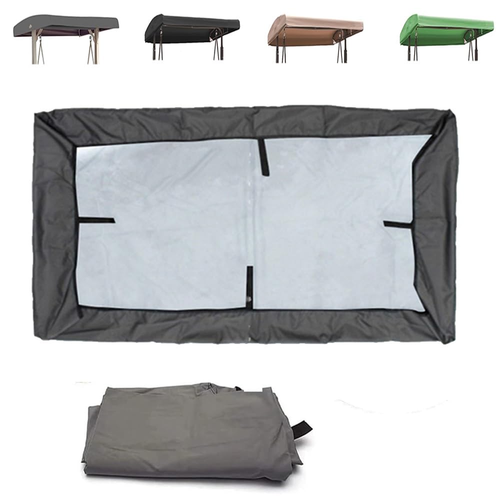 Toit De Rechange pour Balancelle De Jardin 191×120cm 213×122cm Imperméable en 210D Oxford Housse De Balancelle 2 3 Places Universelle(Grey,83x48x9in)
