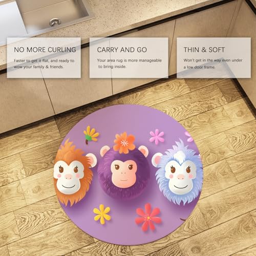 Tapis singe violet lavable idéal pour une salle de classe maternelle accueillante - 6