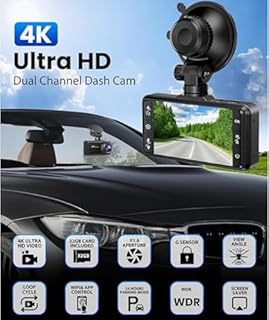 Oryzom Dashcam 4k Pro,Caméra Voiture 4K + 1080P Avant et Arrière, Vision Nocturne, Surveillance Parking 24h/24 (4k+1080P+Allume-Cigare, 32GB)