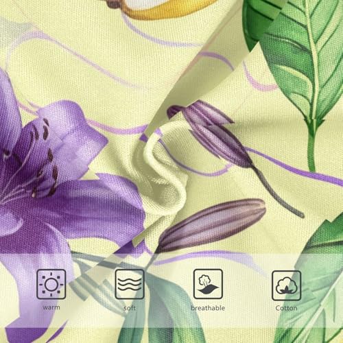 Purple Floral Beige Pears Watercolor Cute Panties Girl Toddler Underwear Custom Cotton Durable Underpants Briefs 2t3