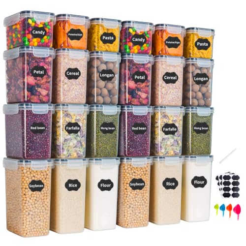 Deuline Vorratsdosen 24er Set, Luftdicht Deckel, BPA-freie Aufbewahrungsboxen, Küche Organizer...