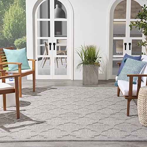 Nourison Home Easy Care Silver Grey 7' x 10' Area Rug - Easy Clean, Non Shedding, Bed Room, Living Room, Dining Room, Kitchen (7' x 10')