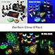 ARTFLY nachtleuchtende Farben, Fluoreszierende Leuchtfarbset mit 12 leuchtenden Farben á 60ml/2oz, Acryl Glow in The Dark Farbe perfekt Halloween- und Weihnachtsdekoration