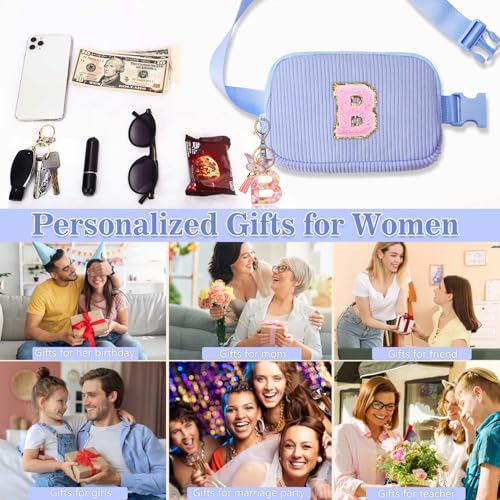 Image of Birthday Gifts for Teenager Girls Kids - Personalized Belt Bag for Girls Women Fashion Waist Packs Trendy Travel Fanny Pack Crossbody Bags with with Initial Letter Patch Cute Stuff A