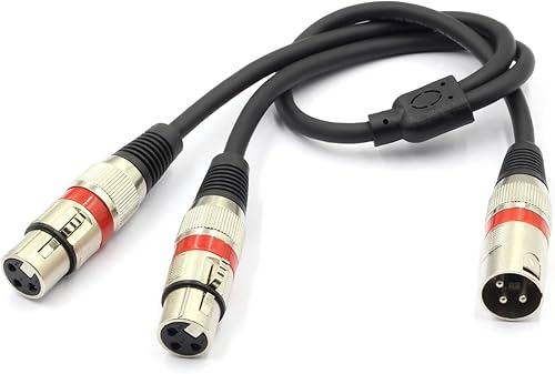 Miniatura 7 de SiYear Cable divisor XLR - XLR macho a doble hembra de 3 pines, cable divisor de micrófono equilibrado, adaptador de audio (19.7 in/1.5 pies)