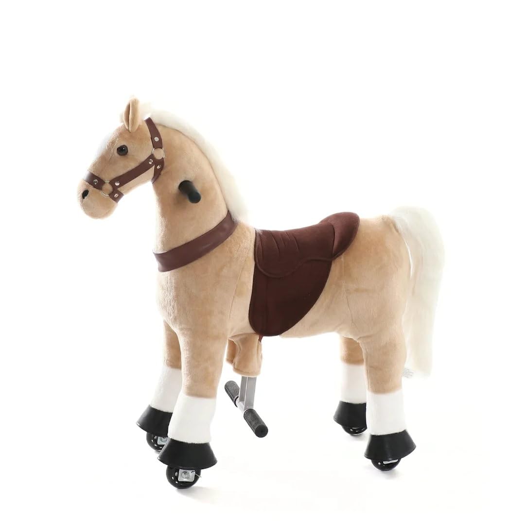 Reitpferd auf Rollen Klein, 3-5 Jahre, Schaukelpferd, Beige