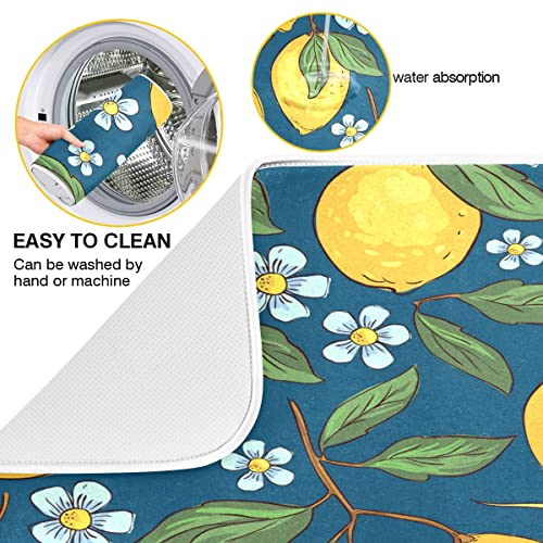 Vvfelixl G69104627P523C558S1114 Dish Drying Mat Yellow Lemons Fruits Dish Mat Microfiber Drying Mat thumb #1