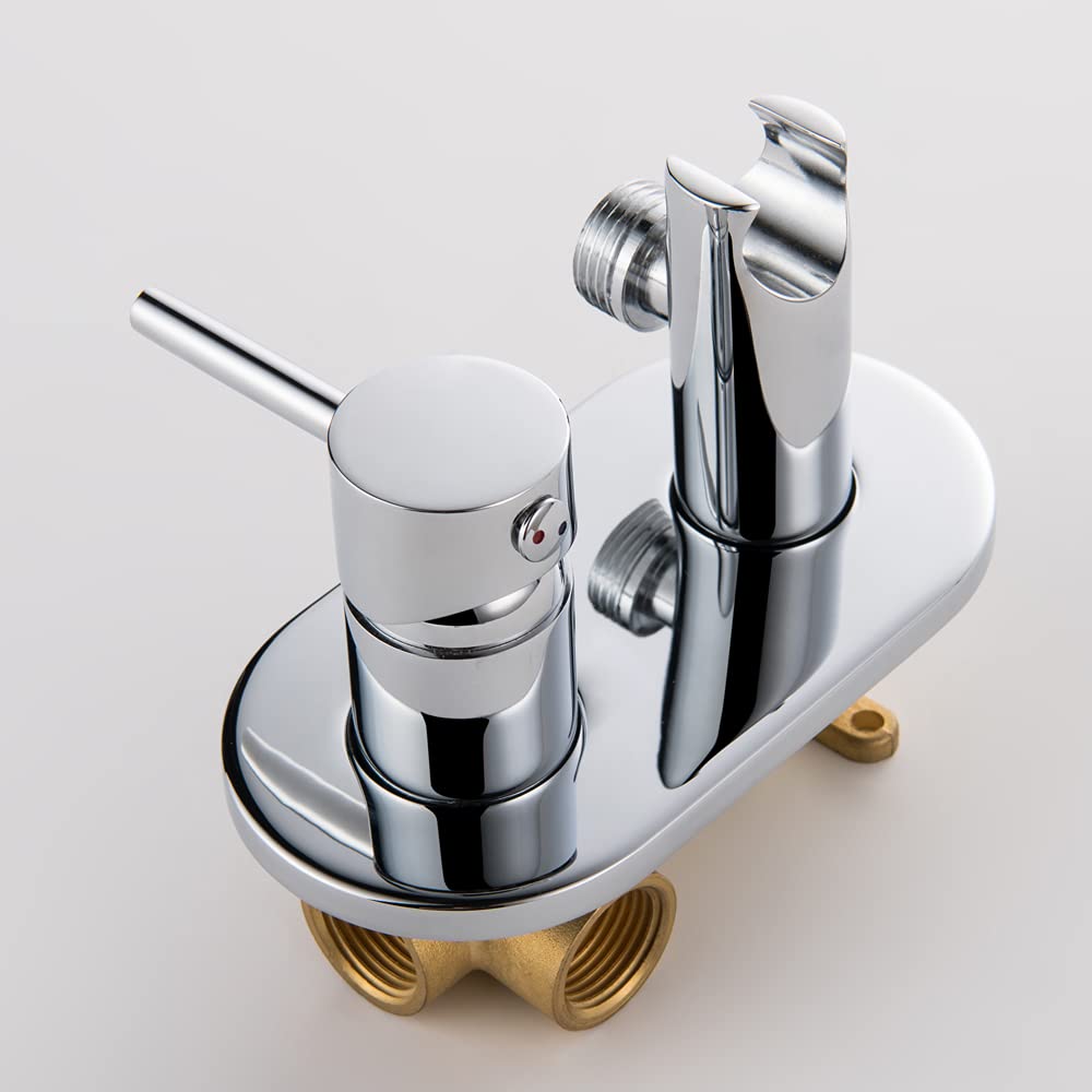 Grifo bidé de Mano para Inodoro, Kit rociador de Agua Caliente de Pared con Accesorio de Ducha portátil Oculto para pañales de Tela con Agua Caliente y fría.