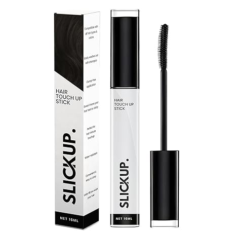 SLICKUP Instant Hair Touchup Stick- Black | Temporary Grey Hair Touchup | Hair Mascara brush | Grey Roots Concealer |