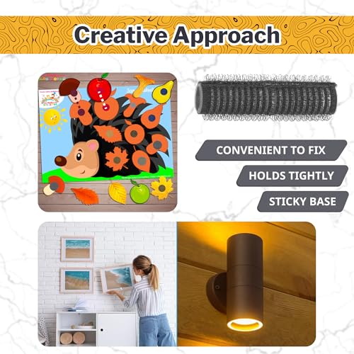 15 Sets Graphite Gray Hook and Loop Strips with Adhesive 2 inch Width Strong Gray Adhesive Fasten Tape 4 inch Lenght Double Sided Hook and Loop Strips for Sewing DIY Craft Home Office - Thumbnail 4