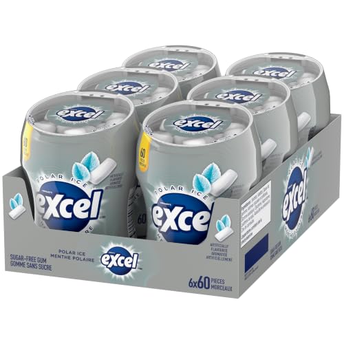 Excel Sugar-Free Gum, Polar Ice, 60pc Bottle, 6ct {Imported from Canada} - image 6